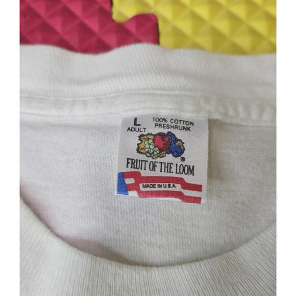 Vintage 90s Coal Freight Train AOP Graphic White T Shirt Mens Large L FOTL - Picture 4 of 4